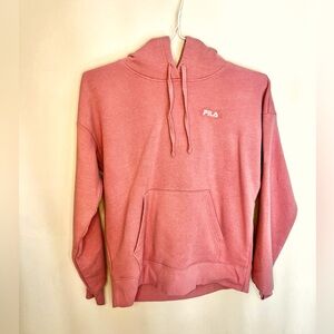 Rose, fila, hoodie. Fits small to medium.